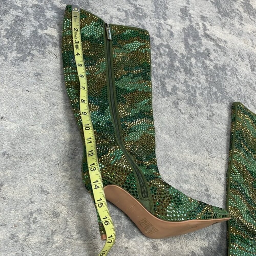 New Kurt Geiger Belgravia Pointed Toe Boot Rhinestone Crystal Camo Stiletto 36 - Picture 7 of 9